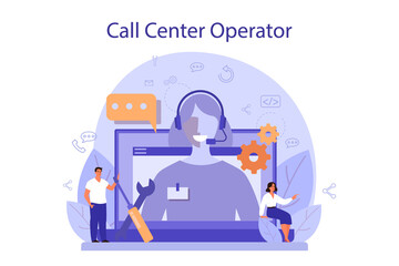 Call center or technical support concept. Idea of customer service