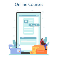 Cheese maker online service or platform. Professional chef making