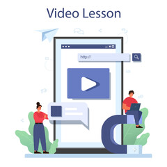 Content management online service or platform. Idea of digital