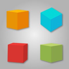 Vector color box pattern cube collection