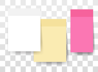 Note stickers paper vector set, color sticky notes message blank empty for copy space text, post memo notices reminders