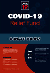 Coronavirus Covid19 Relief Fund Poster Vector