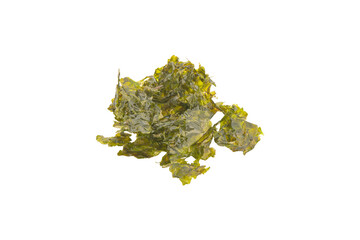 The cooked seaweed is placed on a white background.