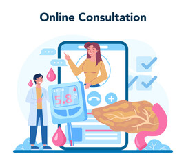 Endocrinologist online service or platform. Thyroid examination.