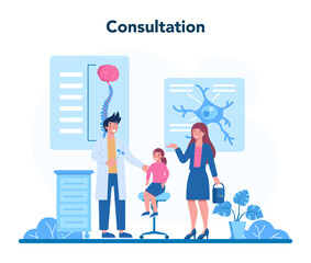 Neurologist concept. Doctor examine human brain. Idea of doctor