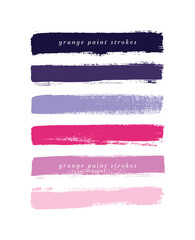 Colorful acrylic art brush painted textured stripes set isolated vector background. Watercolor stroke underline set.