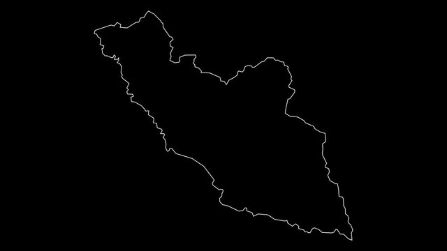Nakhchivan Azerbaijan region map outline animation