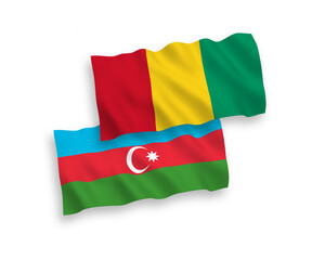 Obraz premium Flags of Guinea and Azerbaijan on a white background