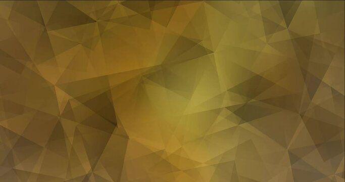 4K looping dark yellow polygonal abstract animation. Shining colorful animation in simple style. Clip for mobile apps. 4096 x 2160, 30 fps. Codec Photo JPEG.