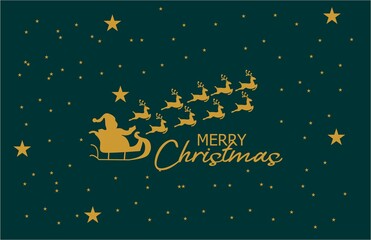 Fototapeta premium Christmas concept with minimalist hand drawn star santa background