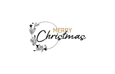 Christmas concept floral lettering rounded minimalist