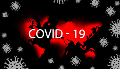 World map where red marked areas are infected with covid 19. Coronavirus pandemic, second wave.World economy hits by corona virus outbreak. COVID-19 coronavirus pandemic and travel concept.