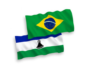 Flags of Brazil and Lesotho on a white background