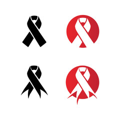  aids ribbon logo and world aids day vector design