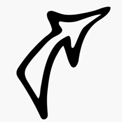 Naklejka premium vector arrow drawn by hand. symbol for an app or site. a minimalistic icon.
