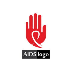 Fototapeta na wymiar aids ribbon logo and world aids day vector design