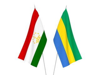 Gabon and Tajikistan flags