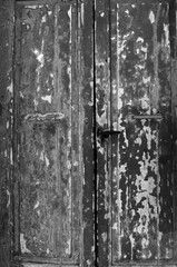 textured peeling paint from an old wooden door