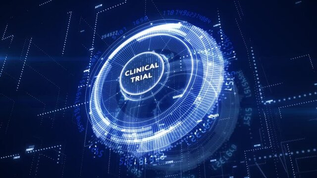 Business, Technology, Internet and network concept. Virtual button labeled: Clinical trial