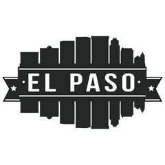 El Paso Texas Skyline Silhouette City Vector Design Art Stencil.