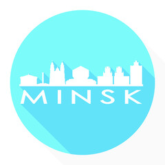 Fototapeta premium Minsk Belarus Flat Icon Skyline Silhouette Design City Vector Art Logo.