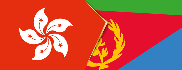 Hong Kong and Eritrea flags, two vector flags.