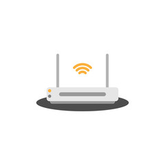 Wi-Fi router icon gray with orange with shadow. Vector EPS10