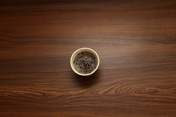Black tea in Disposable paper cup