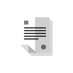 Document icon black-gray with shadow. Paper. Vector EPS10