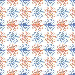 Floral vector seamless pattern for shirt, panties, tank top or swimsuit, underwear, bedding, blanket or pillow. Outline sketch flowers background. Doodle textile print. Fashion design for clothes.