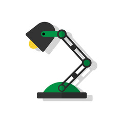 Colored table lamps icon on white background with shadow. Study lamp. Back to school. School theme. Vector EPS10