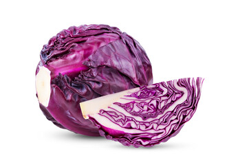 Fototapeta premium Red cabbage on white background