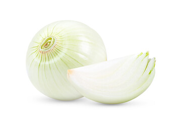 onions on white background