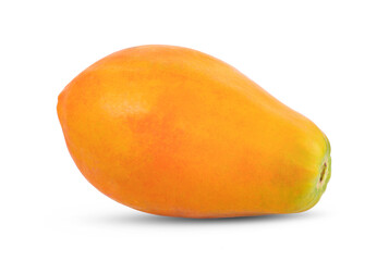 ripe papaya fruit on white background