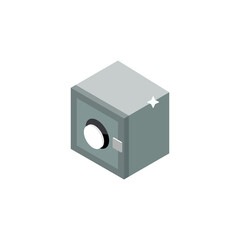 Isometric colored safe icon on an icholized white background. Business icon money. Vector EPS10