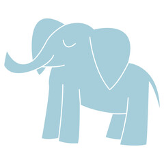 Obraz premium Elephant large cartoon mammal isolated on white. African bush or forest elephant and Asian elephant. Sticker for children. Vector