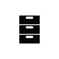 Drawer cabinet icon vector