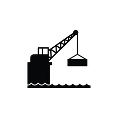 Port crane icon vector
