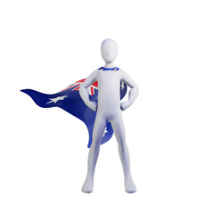 Superhero 3d render with australia nation cape..