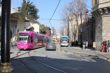 Fototapeta na wymiar tram in the city Istambul