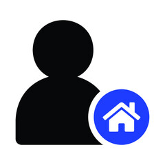 Profile icon vector with home symbol user person avatar,user home icon