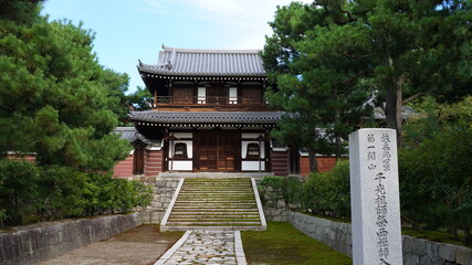 Japanese temple garden moss gate