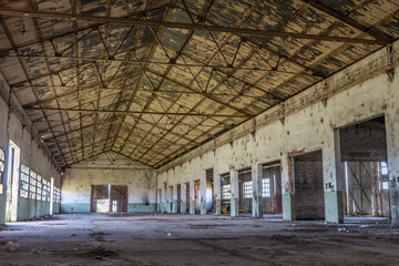 Abandoned factory interior ruins