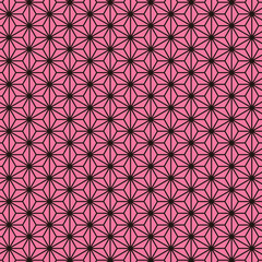 和柄・麻の葉のベクターイラストD　ピンク地色