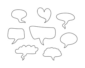 Chat Icon in flat style. Outline speech symbol for web site design, logo, app, UI. Sketch vector illustration