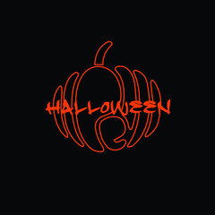 Creative Professional Trendy and Minimal Halloween Logo Design, Logo in Editable Vector Format