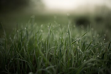 Obraz na płótnie Canvas morning dew on grass
