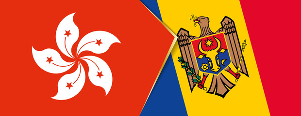 Hong Kong and Moldova flags, two vector flags.