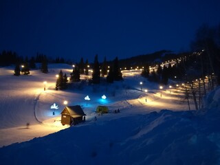 Winter evening in Kazakhstan