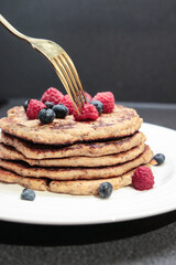 Lentil pancakes vegan breakfast